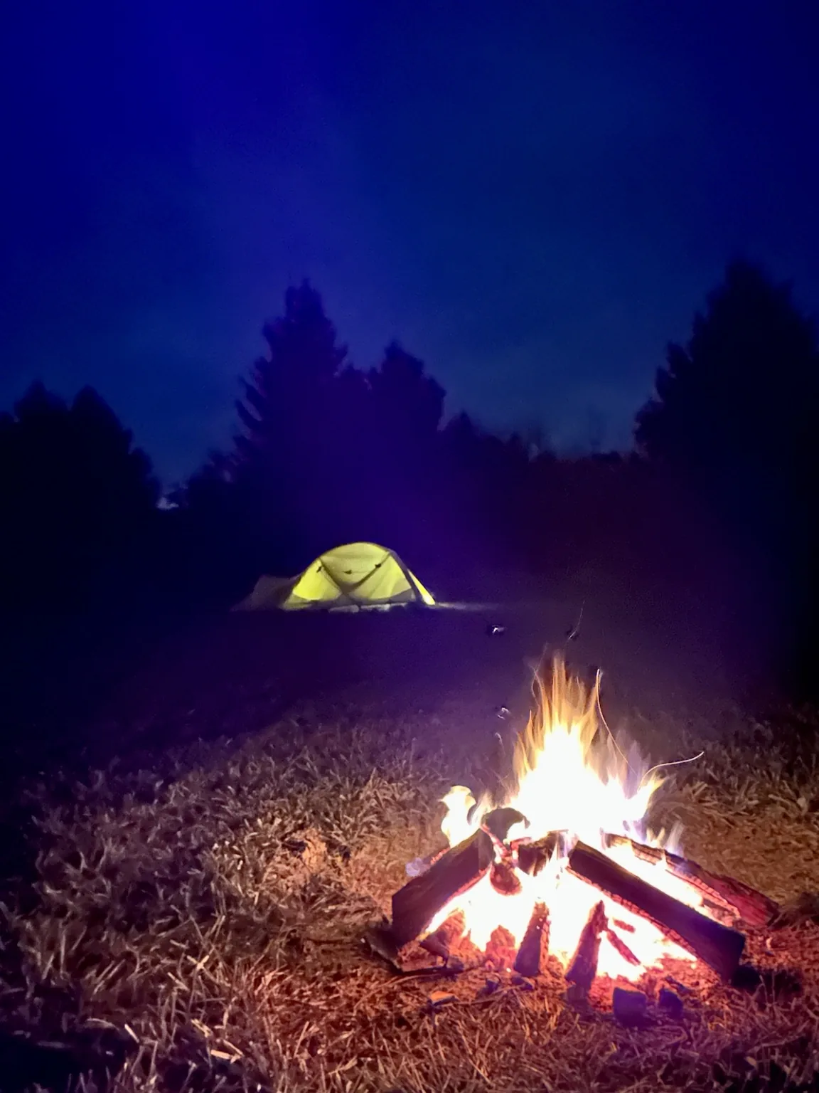 Tent and campfire